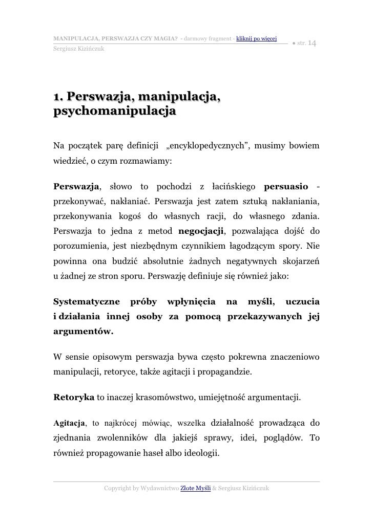 manipulacja perswazja czy magia